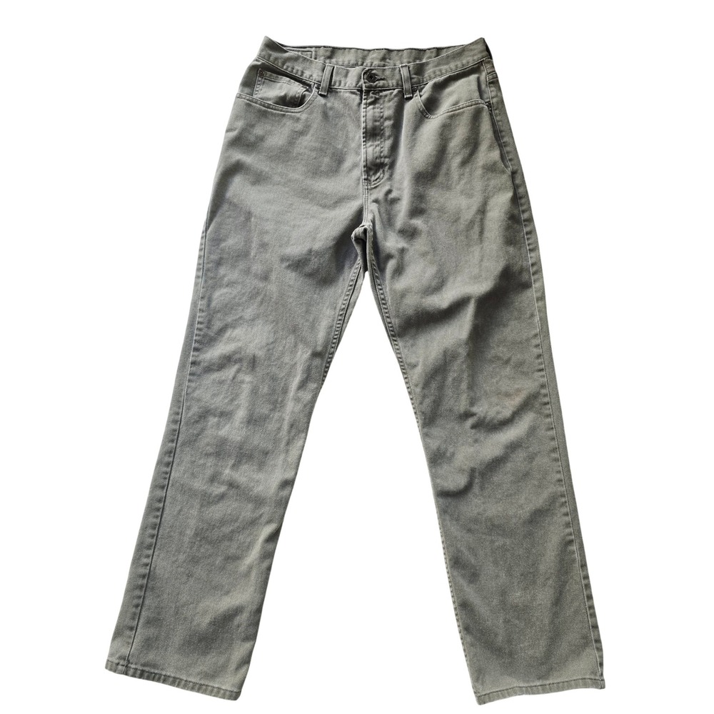 L.L. Bean Mens 1103 OAAJ7 Straight Leg‎ Cotton Denim Jeans Olive 34x32
